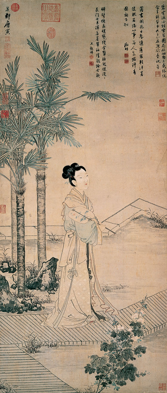 2 明 唐寅画班姬团扇 轴.jpg